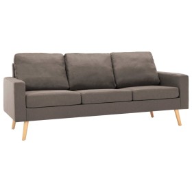 vidaXL 3-tlg. Sofagarnitur Stoff Taupe