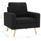 vidaXL 2-tlg. Sofagarnitur Stoff Schwarz vidaXL 2-tlg. Sofagarnitur Stoff Schwarz