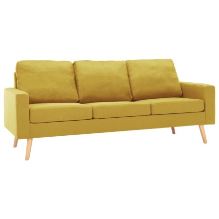 vidaXL 3-tlg. Sofagarnitur Stoff Gelb