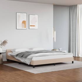 vidaXL Bettgestell mit Kopfteil Cappuccino-Braun 160x200 cm Kunstleder