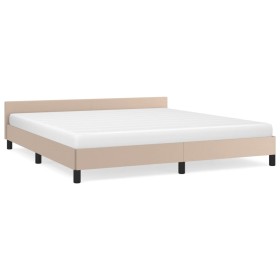 vidaXL Bettgestell mit Kopfteil Cappuccino-Braun 160x200 cm Kunstleder