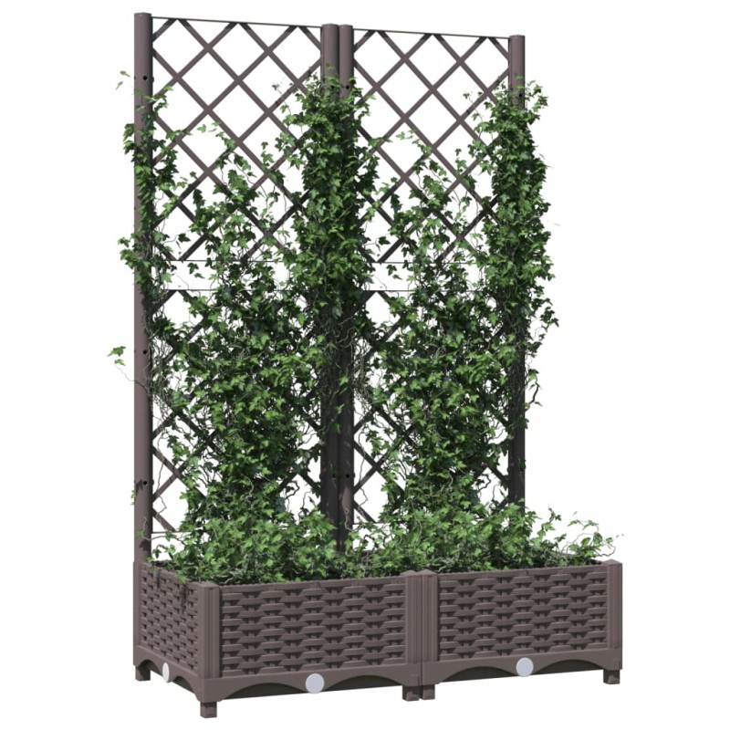 vidaXL Pflanzkübel mit Rankgitter Braun 80x40x121,5 cm PP vidaXL Pflanzkübel mit Rankgitter Braun 80x40x121,5 cm PP