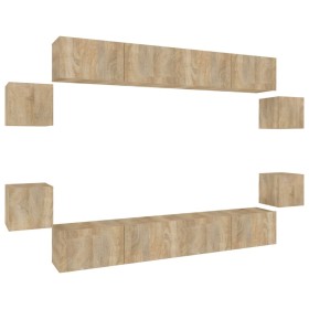 vidaXL 8-tlg. TV-Schrank-Set Sonoma-Eiche Holzwerkstoff