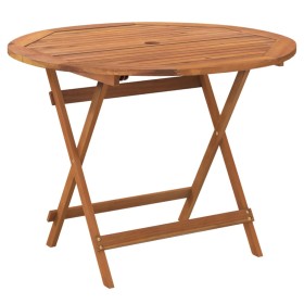 vidaXL Klappbarer Gartentisch Ø 90x75 cm Massivholz Akazie