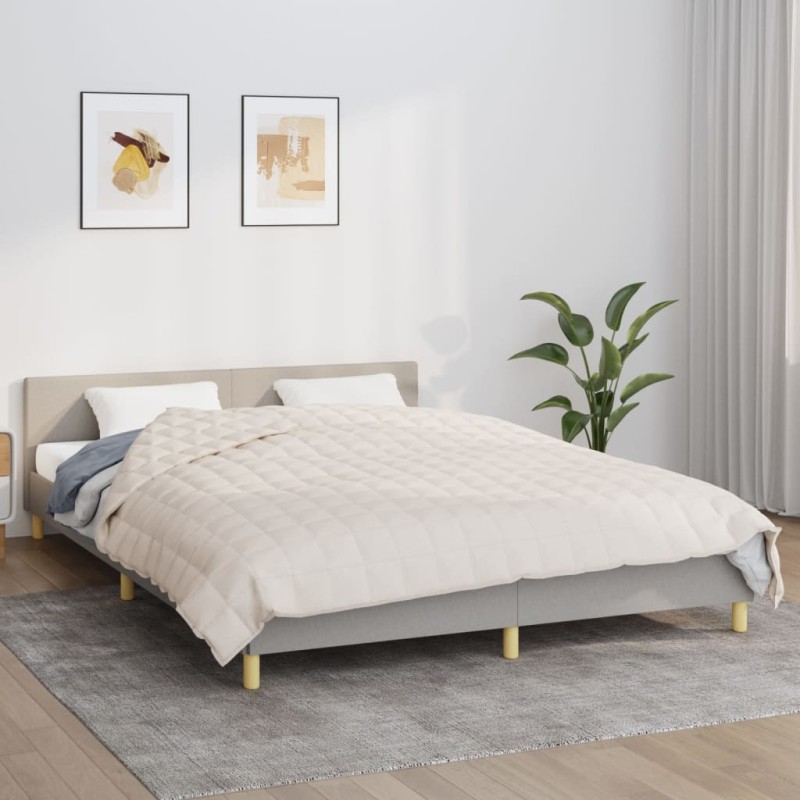 vidaXL Gewichtsdecke Hellcreme 220x230 cm 15 kg Stoff vidaXL Gewichtsdecke Hellcreme 220x230 cm 15 kg Stoff