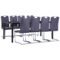 vidaXL 9-tlg. Essgruppe Wildleder-Optik Grau vidaXL 9-tlg. Essgruppe Wildleder-Optik Grau