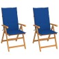 vidaXL Gartenstühle 2 Stk. mit Königsblauen Kissen Massivholz Teak vidaXL Gartenstühle 2 Stk. mit Königsblauen Kissen Massivholz Teak