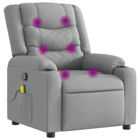 vidaXL Massagesessel Hellgrau Stoff