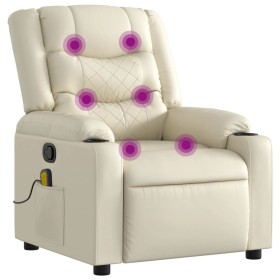 vidaXL Massagesessel Creme Kunstleder
