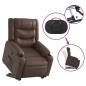 vidaXL Relaxsessel mit Aufstehhilfe Braun Kunstleder vidaXL Relaxsessel mit Aufstehhilfe Braun Kunstleder