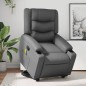 vidaXL Massagesessel mit Aufstehhilfe Grau Kunstleder vidaXL Massagesessel mit Aufstehhilfe Grau Kunstleder