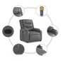 vidaXL Massagesessel mit Aufstehhilfe Grau Kunstleder vidaXL Massagesessel mit Aufstehhilfe Grau Kunstleder