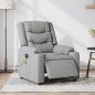 vidaXL Massagesessel Elektrisch Hellgrau Stoff vidaXL Massagesessel Elektrisch Hellgrau Stoff