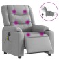 vidaXL Massagesessel Elektrisch Hellgrau Stoff vidaXL Massagesessel Elektrisch Hellgrau Stoff