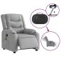 vidaXL Massagesessel Elektrisch Hellgrau Stoff vidaXL Massagesessel Elektrisch Hellgrau Stoff