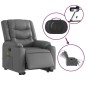 vidaXL Massagesessel mit Aufstehhilfe Elektrisch Grau Kunstleder vidaXL Massagesessel mit Aufstehhilfe Elektrisch Grau Kunstleder