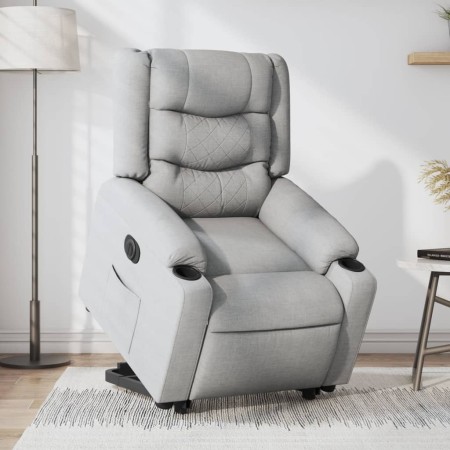 vidaXL Relaxsessel mit Aufstehhilfe Elektrisch Hellgrau Stoff