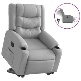 vidaXL Relaxsessel mit Aufstehhilfe Elektrisch Hellgrau Stoff