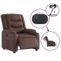 vidaXL Elektrischer Relaxsessel Braun Kunstleder vidaXL Elektrischer Relaxsessel Braun Kunstleder