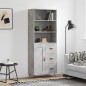 Highboard Betongrau 69,5x34x180 cm Holzwerkstoff Highboard Betongrau 69,5x34x180 cm Holzwerkstoff