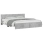 vidaXL Bettgestell mit Kopfteil Betongrau 180x200 cm vidaXL Bettgestell mit Kopfteil Betongrau 180x200 cm