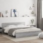 vidaXL Bettgestell mit Kopfteil Grau Sonoma 180x200 cm vidaXL Bettgestell mit Kopfteil Grau Sonoma 180x200 cm