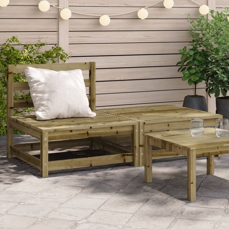 vidaXL Gartensofa ohne Armlehnen mit Hocker Kiefernholz Imprägniert vidaXL Gartensofa ohne Armlehnen mit Hocker Kiefernholz Imprägniert