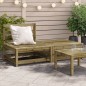 vidaXL Gartensofa ohne Armlehnen mit Hocker Kiefernholz Imprägniert vidaXL Gartensofa ohne Armlehnen mit Hocker Kiefernholz Imprägniert