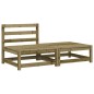 vidaXL Gartensofa ohne Armlehnen mit Hocker Kiefernholz Imprägniert vidaXL Gartensofa ohne Armlehnen mit Hocker Kiefernholz Imprägniert