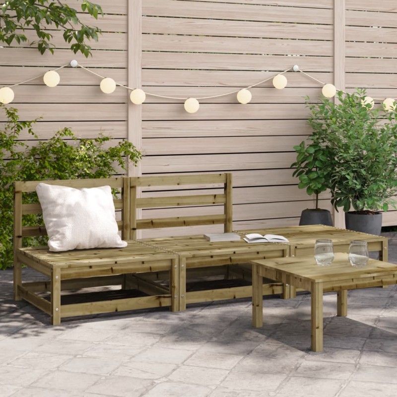 vidaXL Gartensofa ohne Armlehnen mit Hocker Kiefernholz Imprägniert vidaXL Gartensofa ohne Armlehnen mit Hocker Kiefernholz Imprägniert