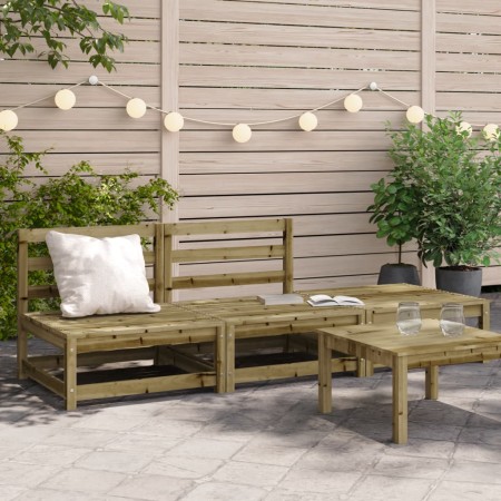 vidaXL Gartensofa ohne Armlehnen mit Hocker Kiefernholz Imprägniert