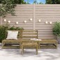 vidaXL Gartensofa ohne Armlehnen mit Hocker Kiefernholz Imprägniert vidaXL Gartensofa ohne Armlehnen mit Hocker Kiefernholz Imprägniert