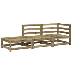 vidaXL Gartensofa mit Hocker 2-Sitzer Kiefernholz Imprägniert