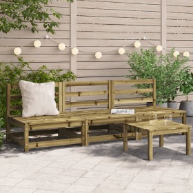 vidaXL Gartensofas ohne Armlehnen 3 Stk. 70x70x67 cm Kiefernholz