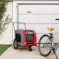 vidaXL Fahrradanhänger Hunde Rot und Grau Oxford-Gewebe und Eisen vidaXL Fahrradanhänger Hunde Rot und Grau Oxford-Gewebe und Eisen