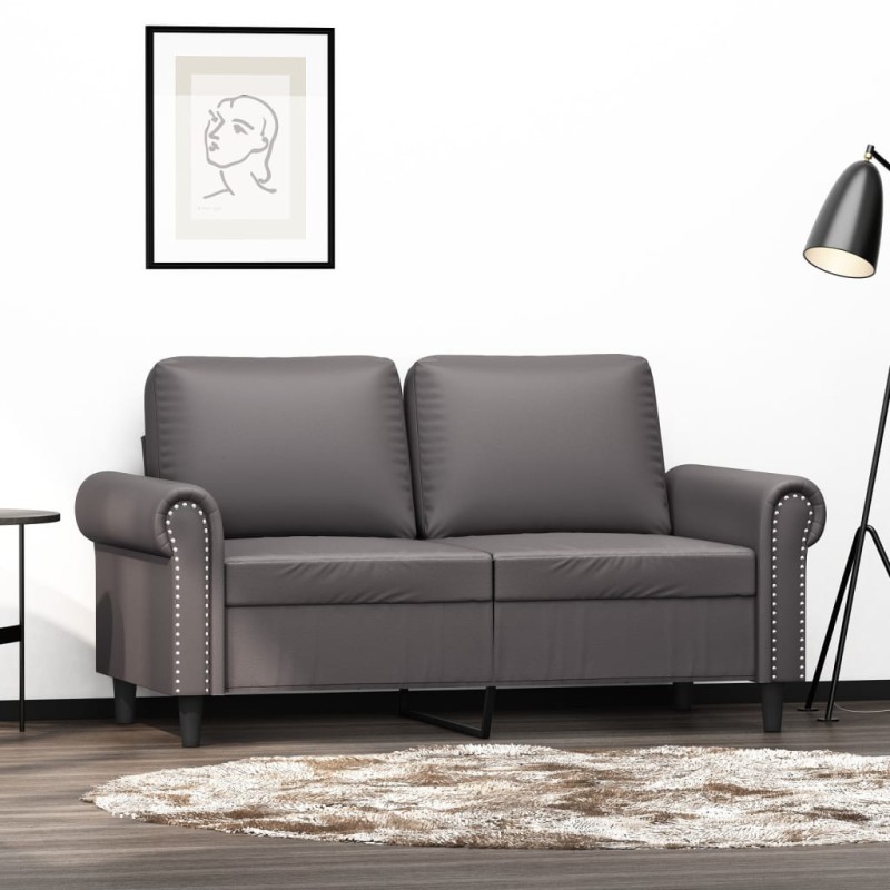 vidaXL 2-Sitzer-Sofa Grau 120 cm Kunstleder vidaXL 2-Sitzer-Sofa Grau 120 cm Kunstleder