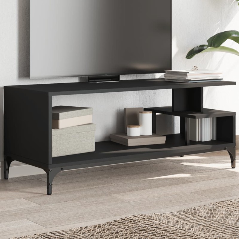 vidaXL TV-Schrank Schwarz 102x40x41 cm Holzwerkstoff und Stahl vidaXL TV-Schrank Schwarz 102x40x41 cm Holzwerkstoff und Stahl