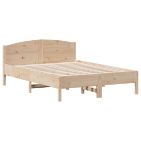vidaXL Massivholzbett mit Kopfteil 120x190 cm Kiefer