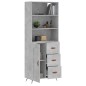 Highboard Betongrau 69,5x34x180 cm Holzwerkstoff Highboard Betongrau 69,5x34x180 cm Holzwerkstoff
