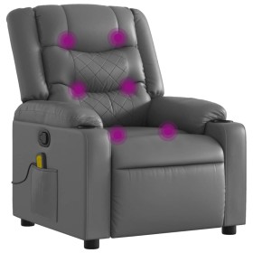 vidaXL Massagesessel Grau Kunstleder