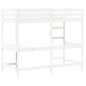 vidaXL Hochbett mit Schreibtisch Weiß 90x200 cm Massivholz Kiefer vidaXL Hochbett mit Schreibtisch Weiß 90x200 cm Massivholz Kiefer