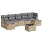 vidaXL 8-tlg. Garten-Sofagarnitur mit Kissen Beige Poly Rattan