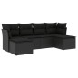 vidaXL 6-tlg. Garten-Sofagarnitur mit Kissen Schwarz Poly Rattan vidaXL 6-tlg. Garten-Sofagarnitur mit Kissen Schwarz Poly Rattan