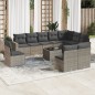 vidaXL 11-tlg. Garten-Sofagarnitur mit Kissen Grau Poly Rattan vidaXL 11-tlg. Garten-Sofagarnitur mit Kissen Grau Poly Rattan