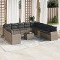 vidaXL 12-tlg. Garten-Sofagarnitur mit Kissen Grau Poly Rattan vidaXL 12-tlg. Garten-Sofagarnitur mit Kissen Grau Poly Rattan