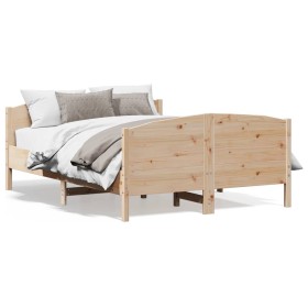 vidaXL Massivholzbett mit Kopfteil 140x190 cm Kiefer