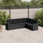 vidaXL 6-tlg. Garten-Sofagarnitur mit Kissen Schwarz Poly Rattan vidaXL 6-tlg. Garten-Sofagarnitur mit Kissen Schwarz Poly Rattan