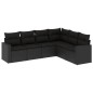 vidaXL 6-tlg. Garten-Sofagarnitur mit Kissen Schwarz Poly Rattan vidaXL 6-tlg. Garten-Sofagarnitur mit Kissen Schwarz Poly Rattan