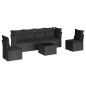 vidaXL 7-tlg. Garten-Sofagarnitur mit Kissen Schwarz Poly Rattan vidaXL 7-tlg. Garten-Sofagarnitur mit Kissen Schwarz Poly Rattan