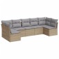 vidaXL 7-tlg. Garten-Sofagarnitur mit Kissen Beige Poly Rattan vidaXL 7-tlg. Garten-Sofagarnitur mit Kissen Beige Poly Rattan